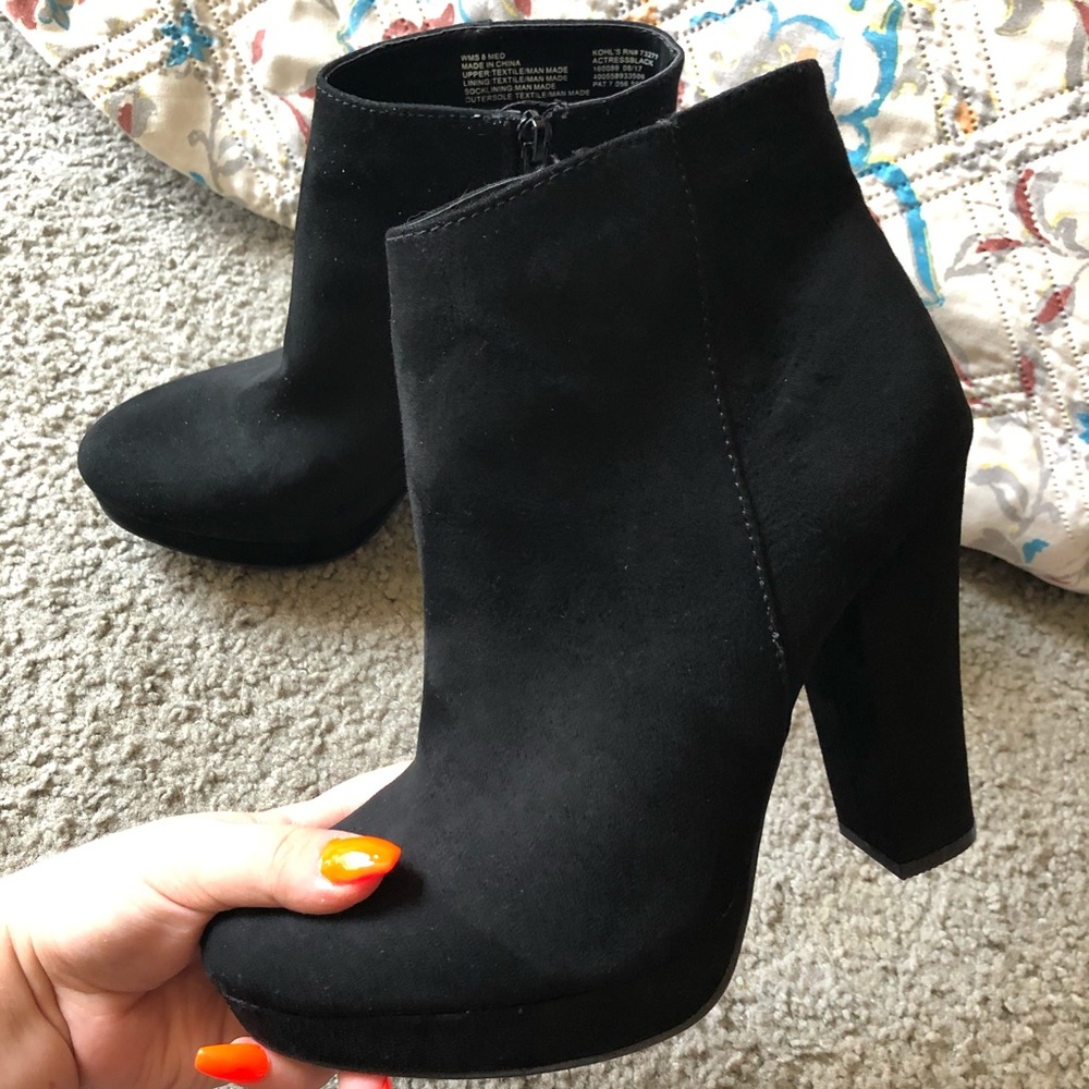 Candie’s Black Suede Ankle Booties